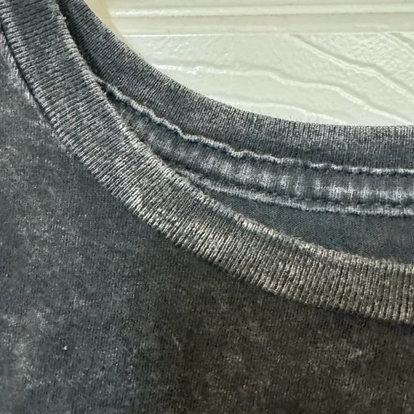 The Rolling Stones Acid Wash Black Distressed Rock Band Men’s L T-Shirt - Picture 6 of 10